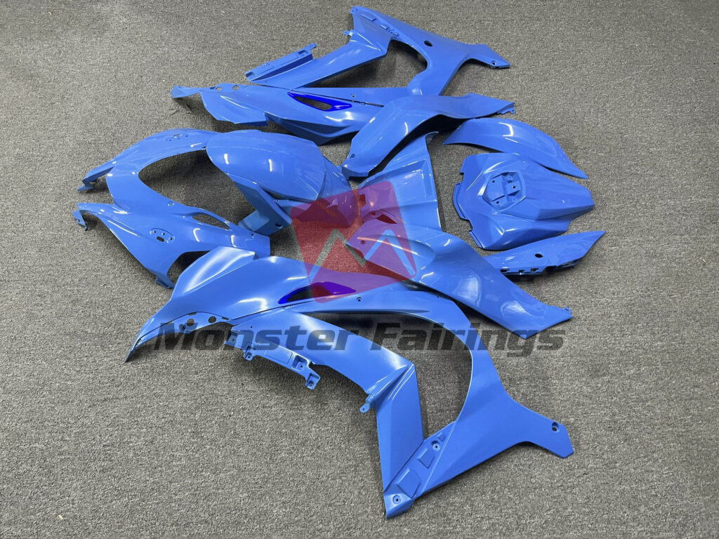 2016 - 2020 Kawasaki ZX10R Blue fairing set - ABS injection, custom painted by Monster Fairings