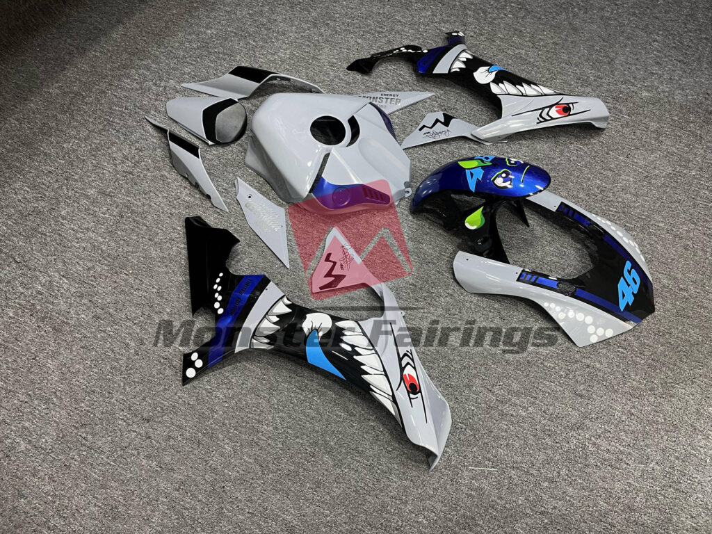 Yamaha R1 custom ABS fairings 2015 - 2019 in Gloss Gray Shark - durable replacement kit, Monster Fairings