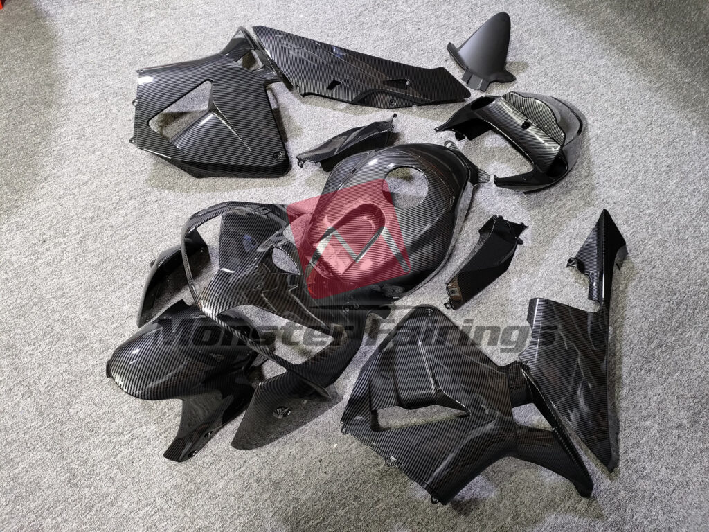 Gloss Carbon Fiber Style ABS fairings for Honda CBR600RR 2005 - 2006 - premium OEM fit kit by Monster Fairings