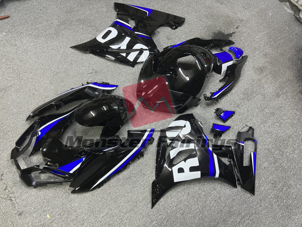 Gloss Black Blue ABS fairings for Suzuki GSXR 1000 2017 - 2025 - premium OEM fit kit by Monster Fairings