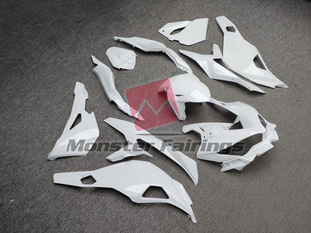 Kawasaki ZX4RR custom ABS fairings 2020 - 2024 in Gloss White - durable replacement kit, Monster Fairings