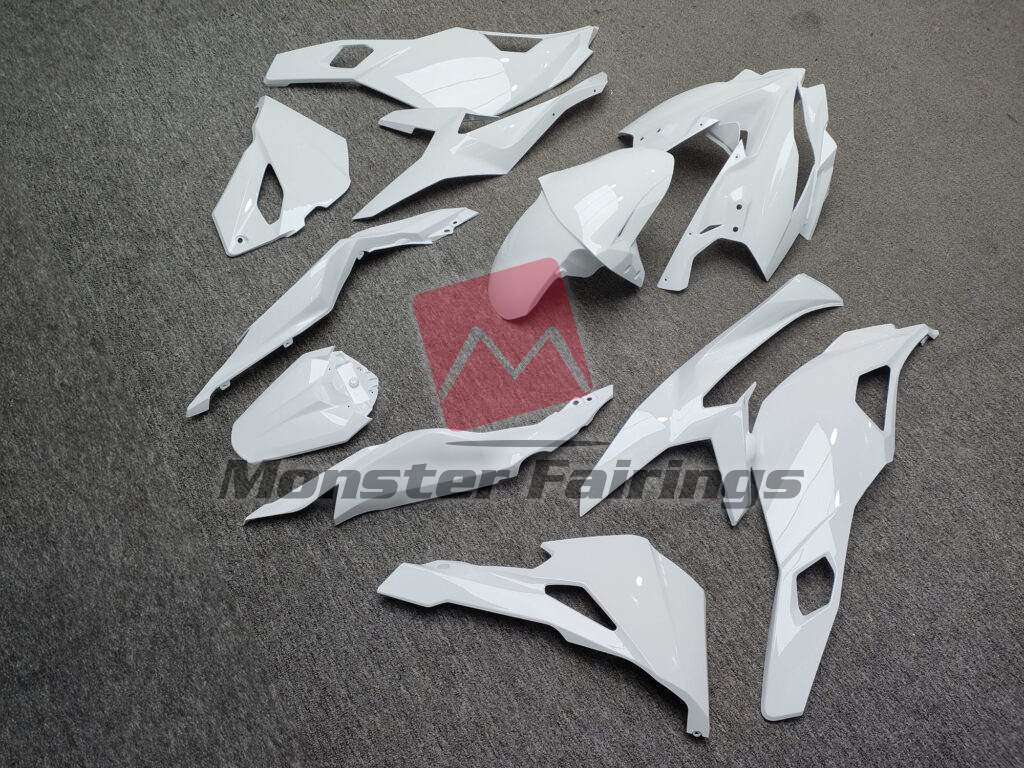 2020 - 2024 Kawasaki ZX4RR Gloss White fairing set - ABS injection, custom painted by Monster Fairings