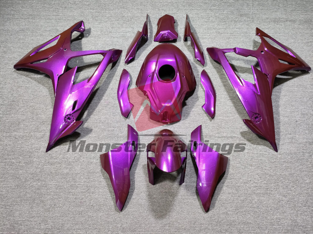 BMW S1000RR 2019 - 2022 Gloss Pink ABS fairings - custom motorcycle bodywork kit by Monster Fairings