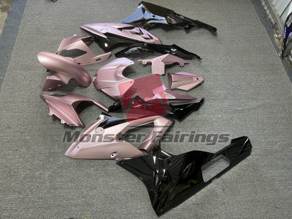 2019 - 2022 BMW S1000RR Gloss Rose Gold Black fairing set - ABS injection, custom painted by Monster Fairings