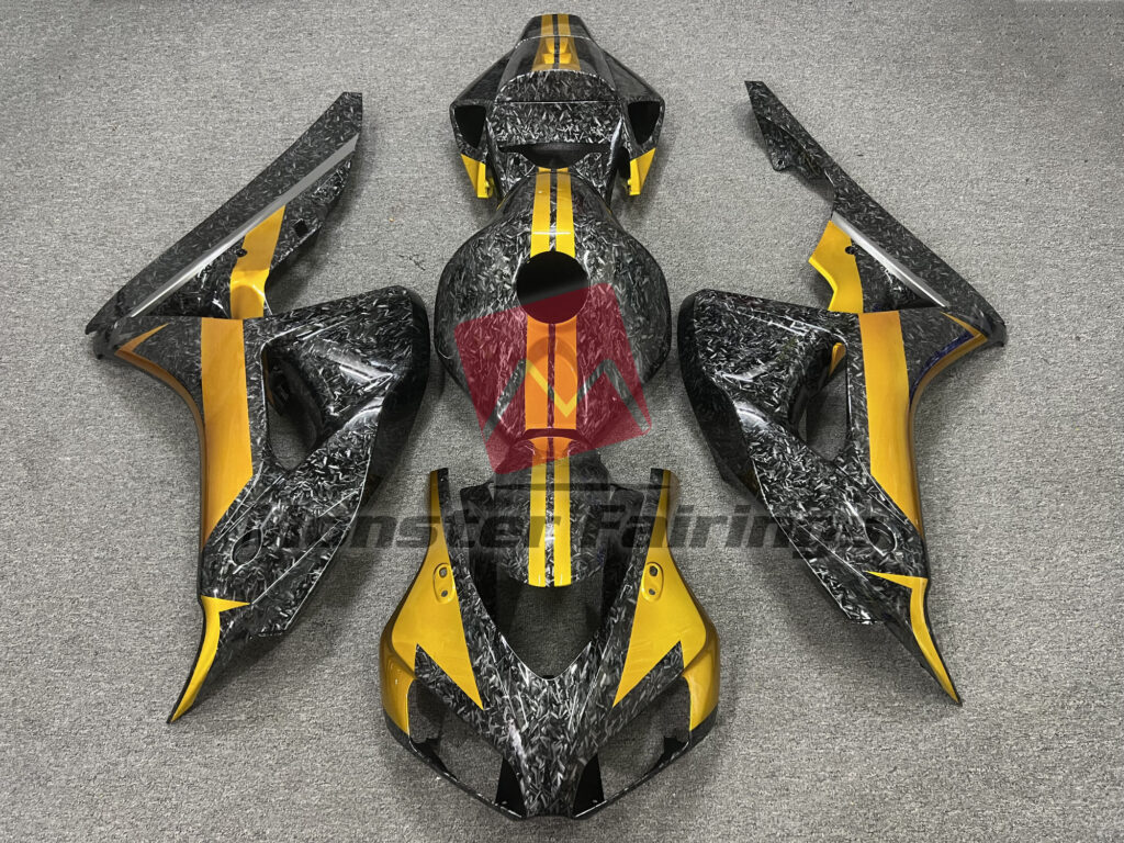 Honda CBR1000RR 2006 - 2007 Forged Carbon Fiber Style Gold ABS fairings - custom motorcycle bodywork kit by Monster Fairings
