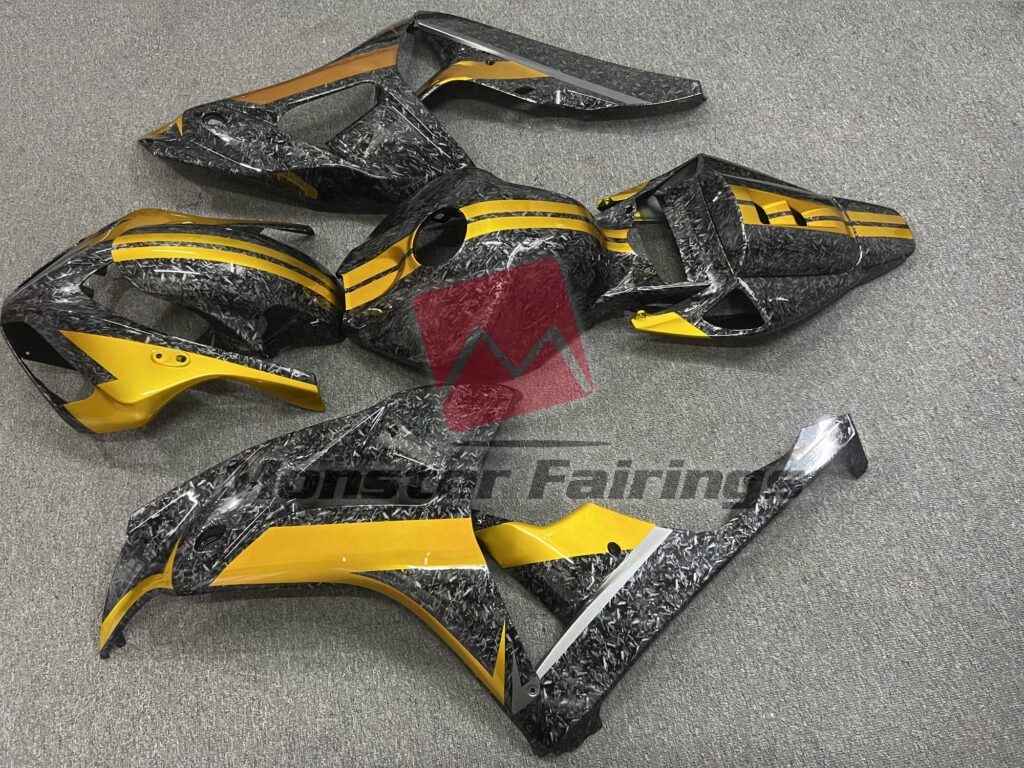 2006 - 2007 Honda CBR1000RR Forged Carbon Fiber Style Gold fairing set - ABS injection, custom painted by Monster Fairings