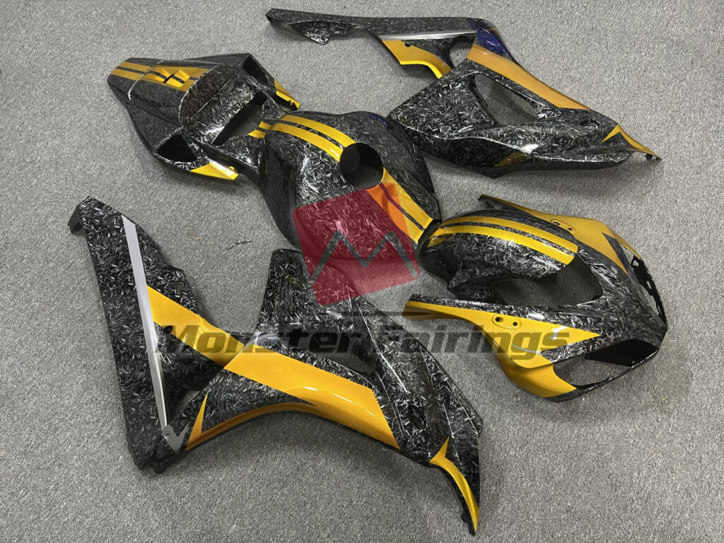 Honda CBR1000RR custom ABS fairings 2006 - 2007 in Forged Carbon Fiber Style Gold - durable replacement kit, Monster Fairings
