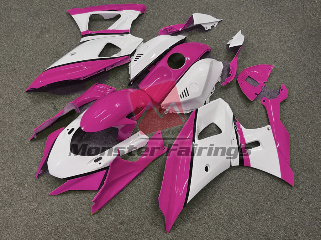 Gloss White Pink ABS fairings for Yamaha R7 2021 - 2025 - premium OEM fit kit by Monster Fairings