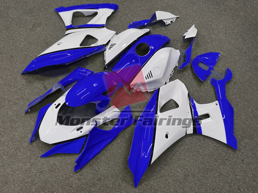 Gloss White Blue ABS fairings for Yamaha R7 2021 - 2025 - premium OEM fit kit by Monster Fairings