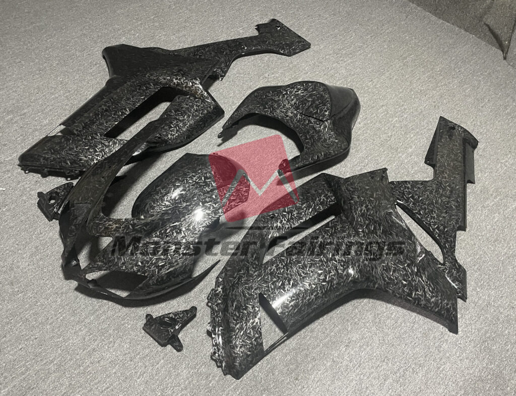 Kawasaki ZX6R custom ABS fairings 2007 - 2008 in Full Forged Carbon Fiber Style - durable replacement kit, Monster Fairings