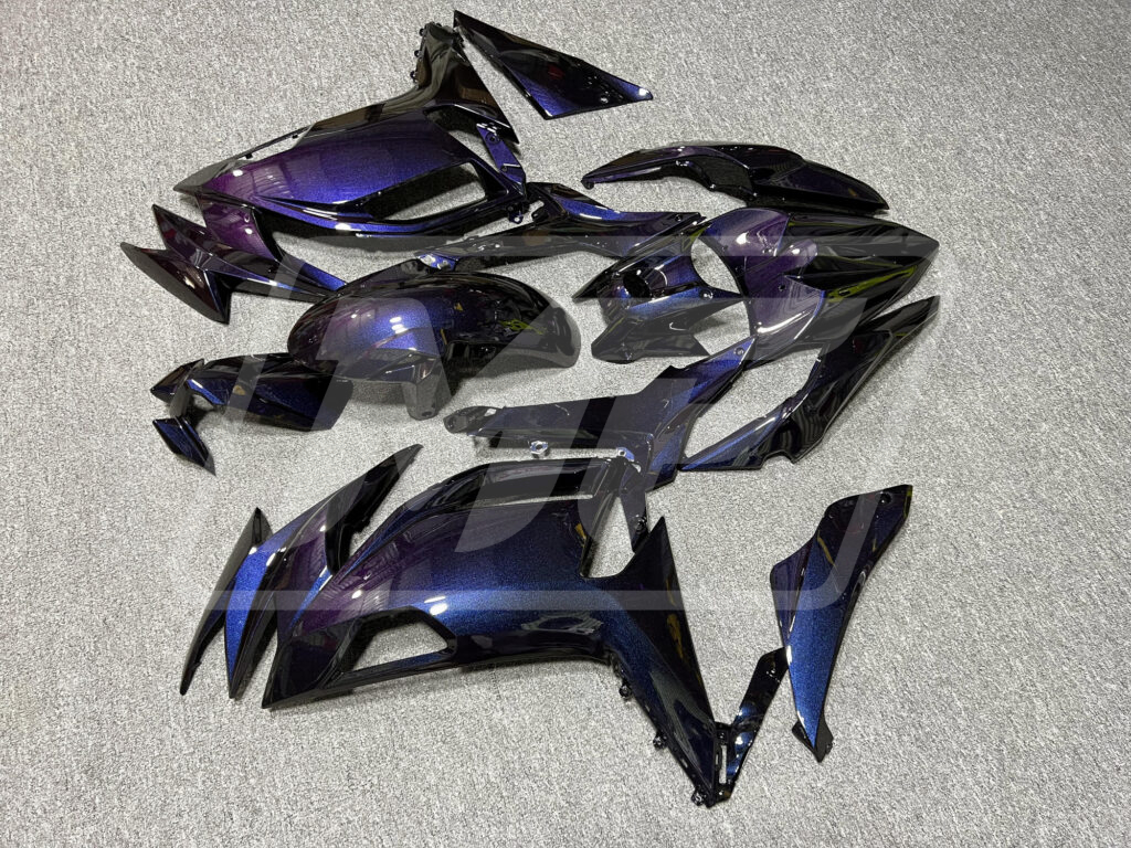 Gloss Purple & Blue Gradient ABS fairings for Kawasaki Ninja 650R 2020 - 2025 - premium OEM fit kit by Monster Fairings