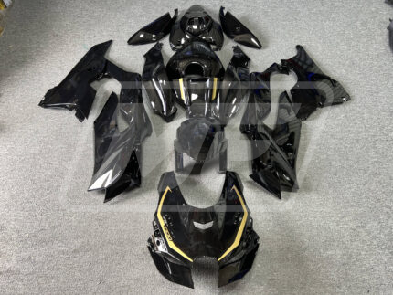 Kawasaki ZX10R 2021-2025 Gloss Metallic Black with Gold ABS Fairings | Monster Fairings