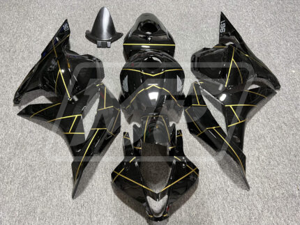 Honda CBR600RR 2009-2012 Gloss Black with Gold Stripes ABS Fairings | Monster Fairings