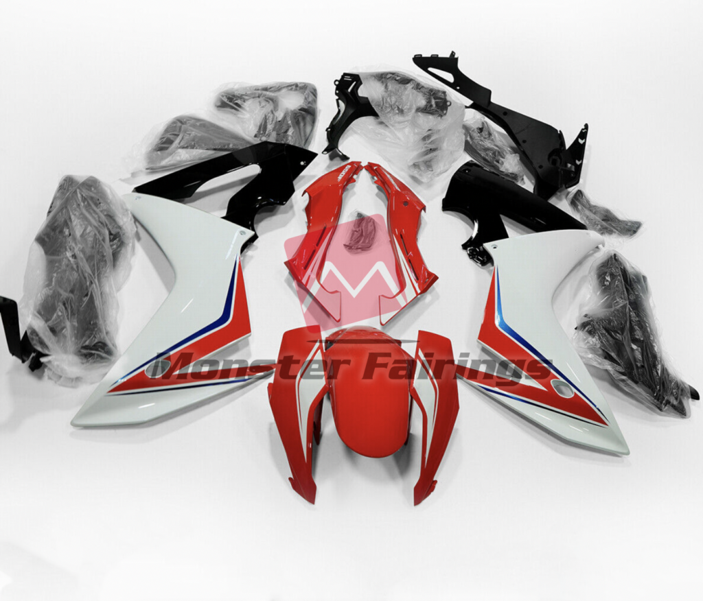 Honda CBR650F 2014 - 2016 Gloss Red White ABS fairings - custom motorcycle bodywork kit by Monster Fairings