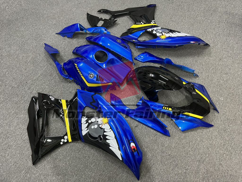 2021 - 2025 Yamaha R7 Blue Shark fairing set - ABS injection, custom painted by Monster Fairings