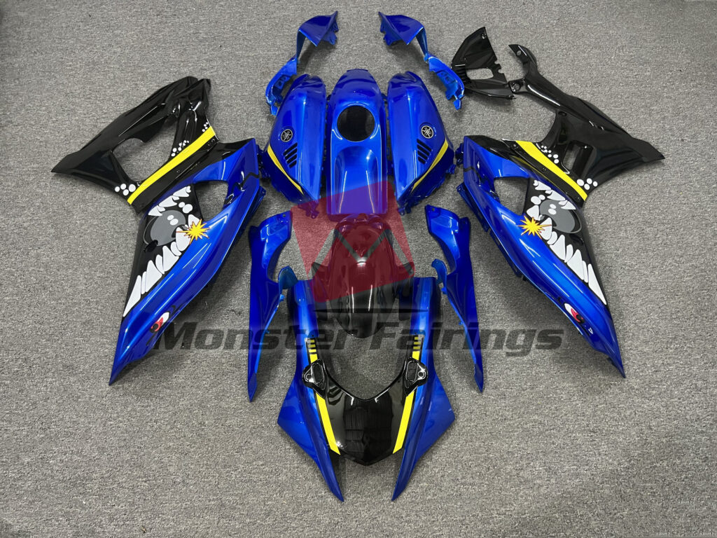 Yamaha R7 2021 - 2025 Blue Shark ABS fairings - custom motorcycle bodywork kit by Monster Fairings