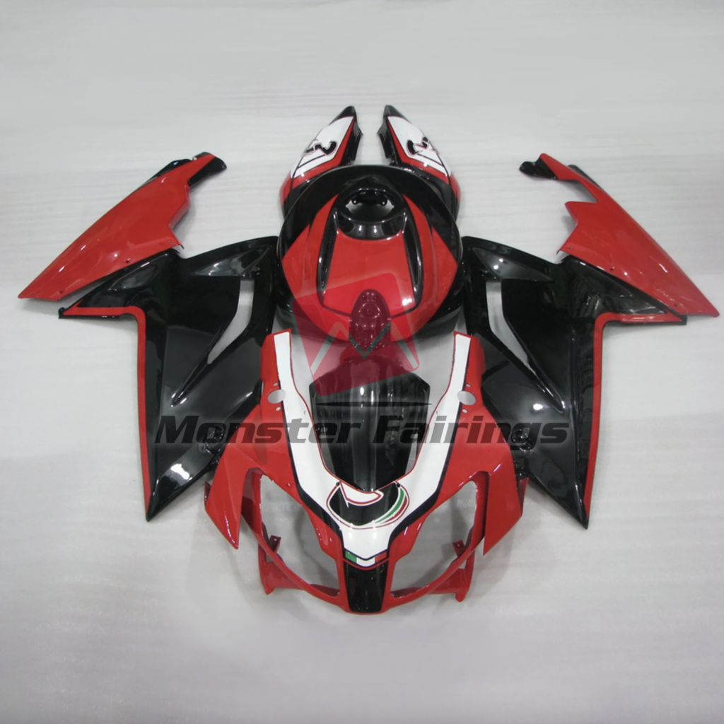 Aprilia RS4 125 2012 - 2015 Gloss Black and Red ABS fairings - custom motorcycle bodywork kit by Monster Fairings