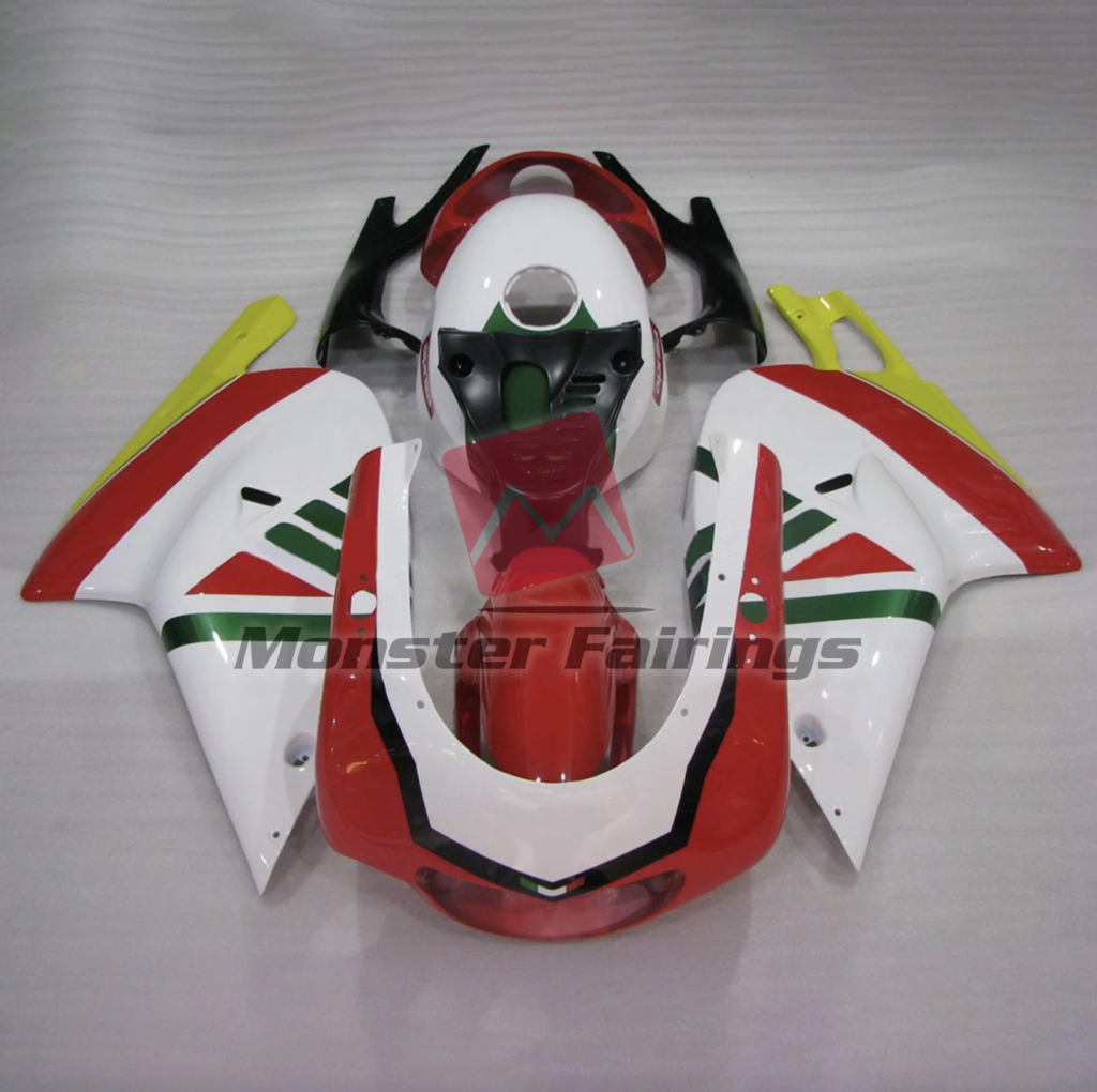 Aprilia RS4 125 2012 - 2015 Gloss White and Red ABS fairings - custom motorcycle bodywork kit by Monster Fairings