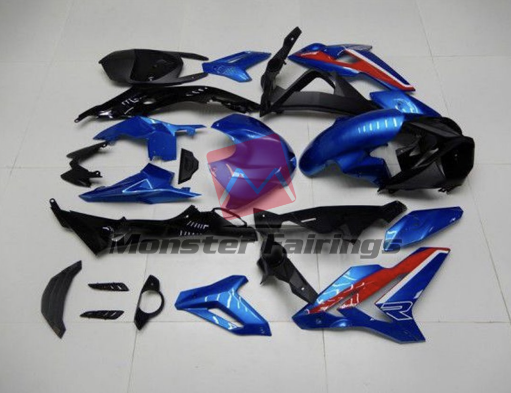2015 - 2017 BMW S1000R Blue with Red fairing set - ABS injection, custom painted by Monster Fairings