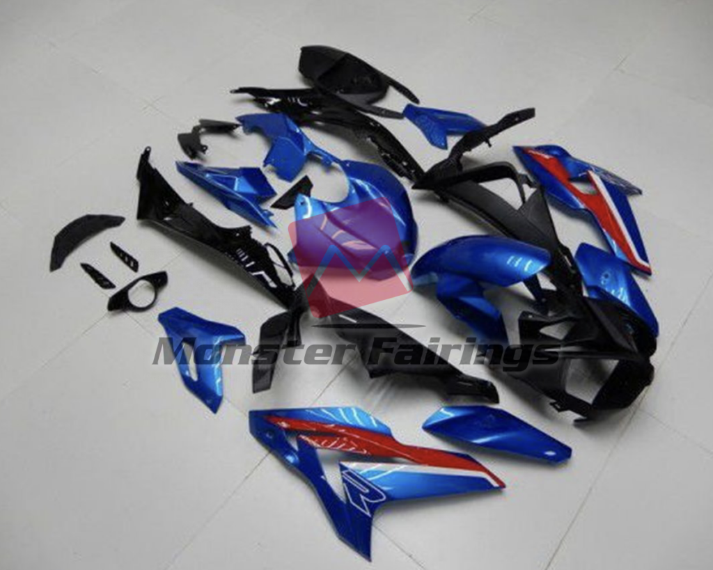 BMW S1000R custom ABS fairings 2015 - 2017 in Blue with Red - durable replacement kit, Monster Fairings