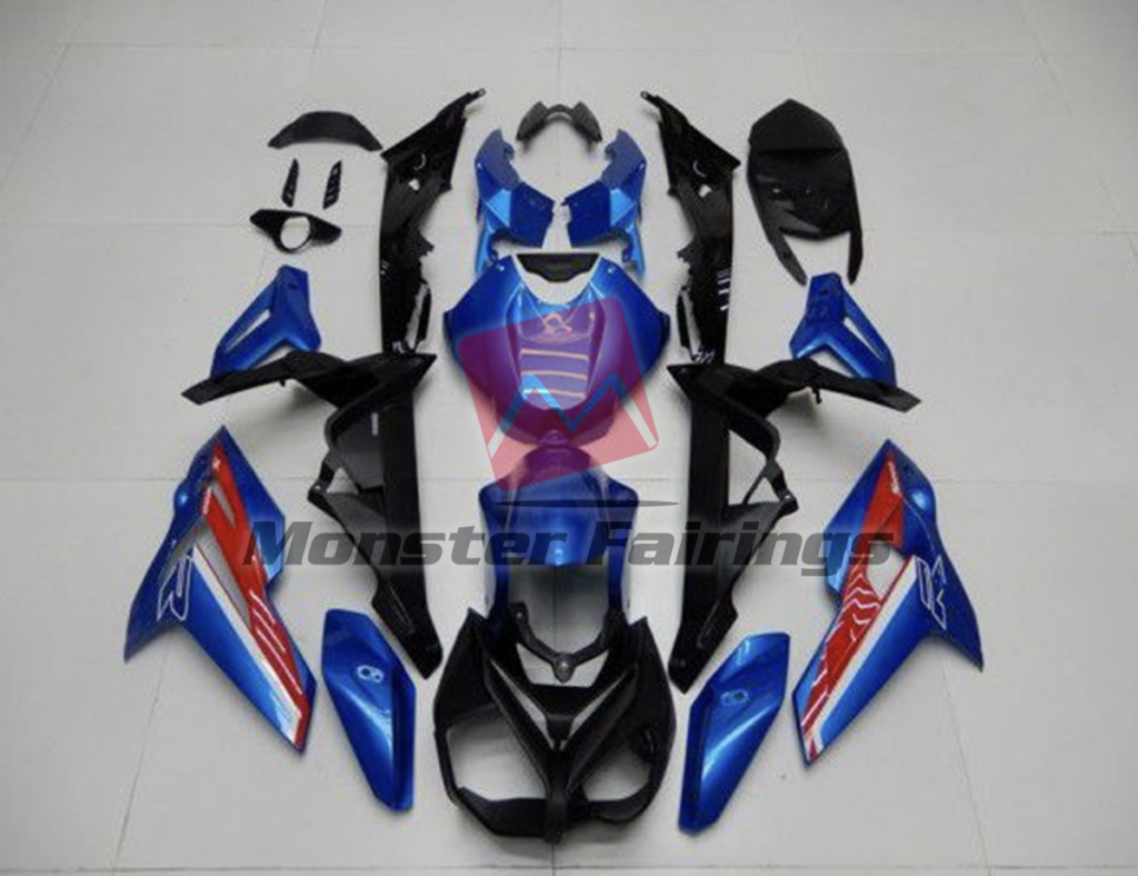 BMW S1000R 2015 - 2017 Blue with Red ABS fairings - custom motorcycle bodywork kit by Monster Fairings