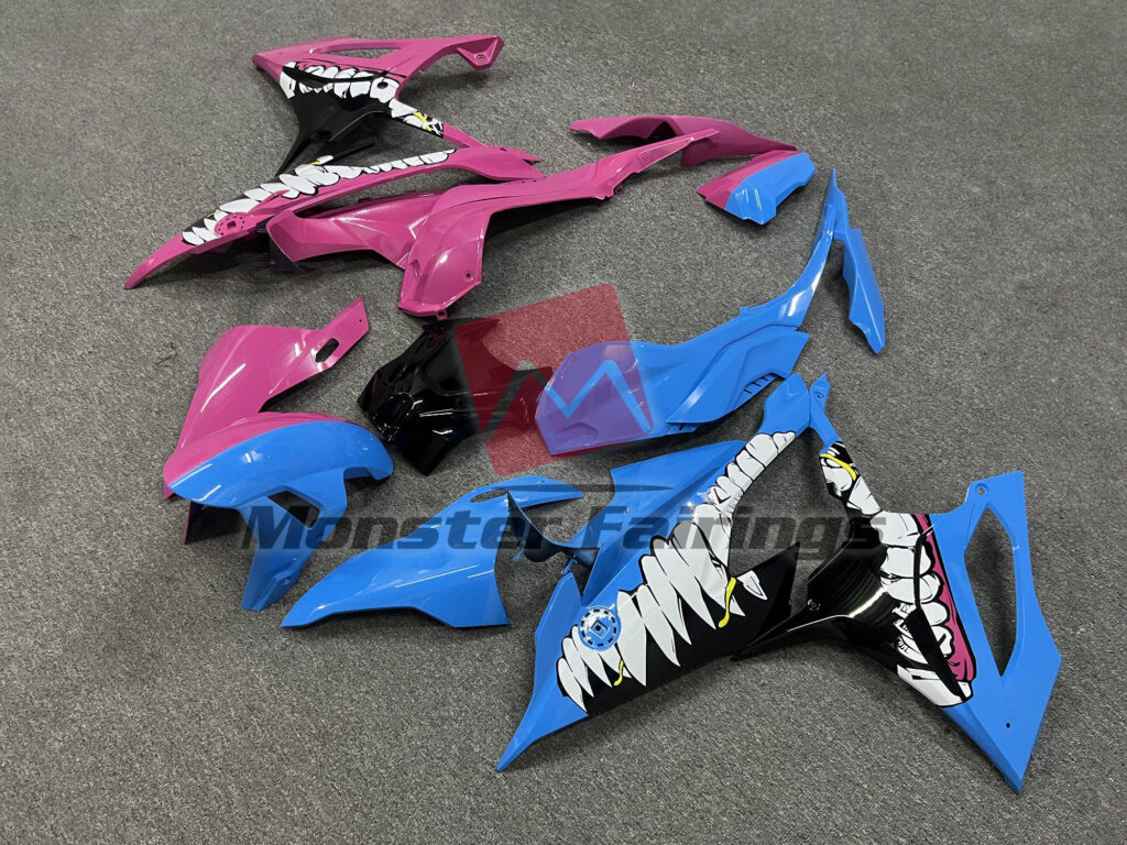 Blue and Pink Monster ABS fairings for BMW S1000RR 2019 - 2022 - premium OEM fit kit by Monster Fairings