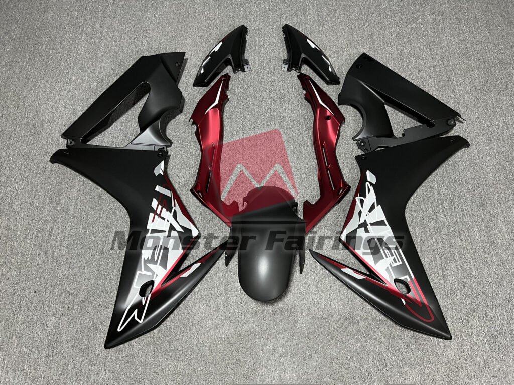 Honda CBR650F 2014 - 2016 Matte Black & Red ABS fairings - custom motorcycle bodywork kit by Monster Fairings