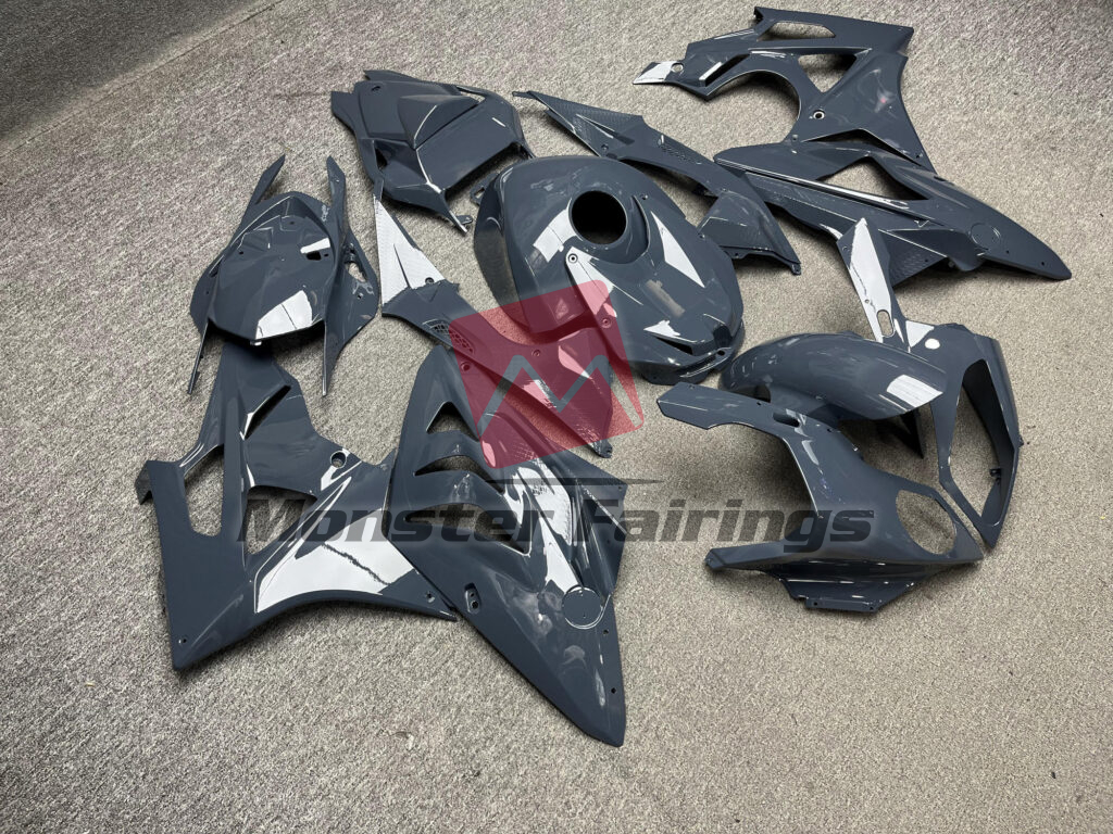 2009 - 2014 BMW S1000RR Gloss Dark Nardo Gray fairing set - ABS injection, custom painted by Monster Fairings