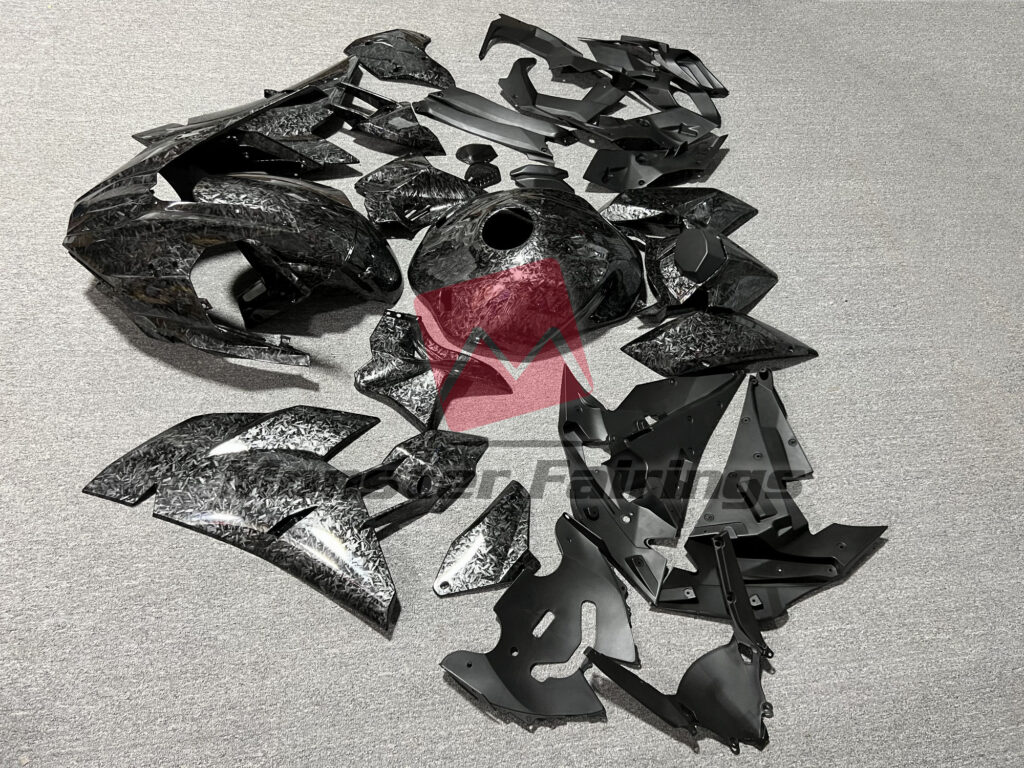 Kawasaki Ninja H2 custom ABS fairings 2015 - 2025 in Gloss Forged Carbon Fiber Style - durable replacement kit, Monster Fairings