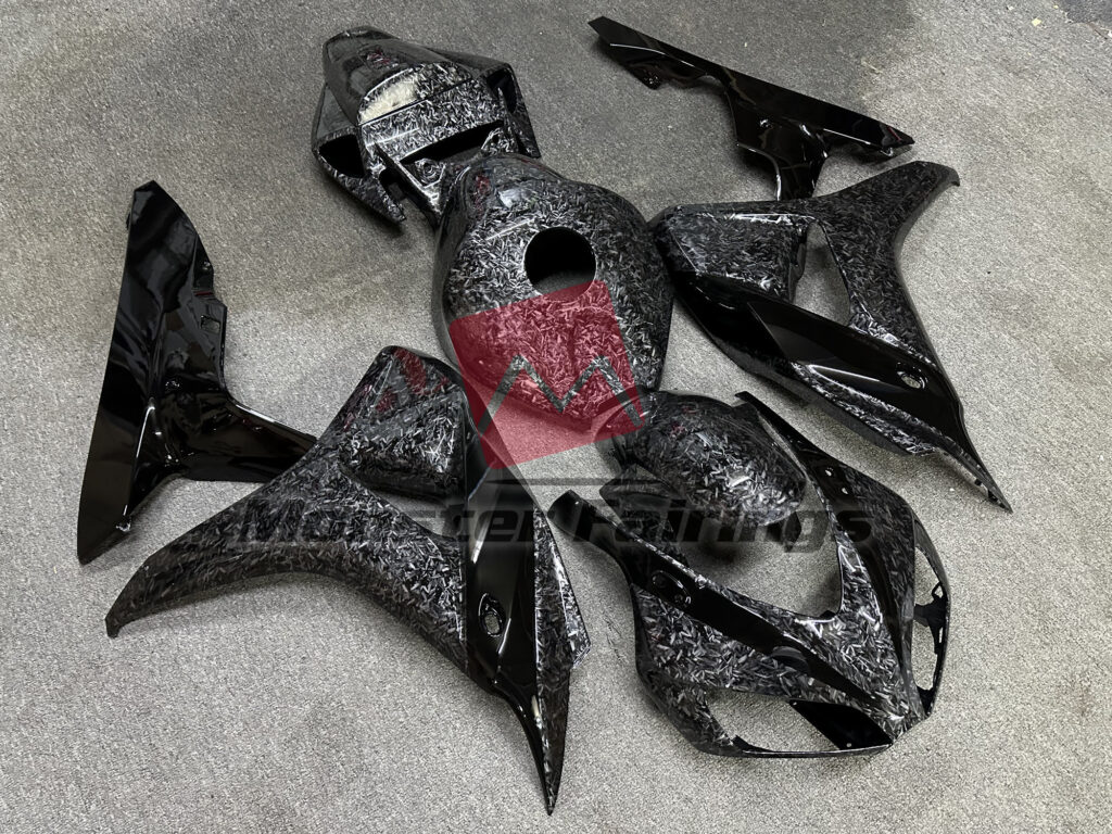 Honda CBR1000RR custom ABS fairings 2006 - 2007 in Forged Carbon Fiber Style with Gloss Black - durable replacement kit, Monster Fairings
