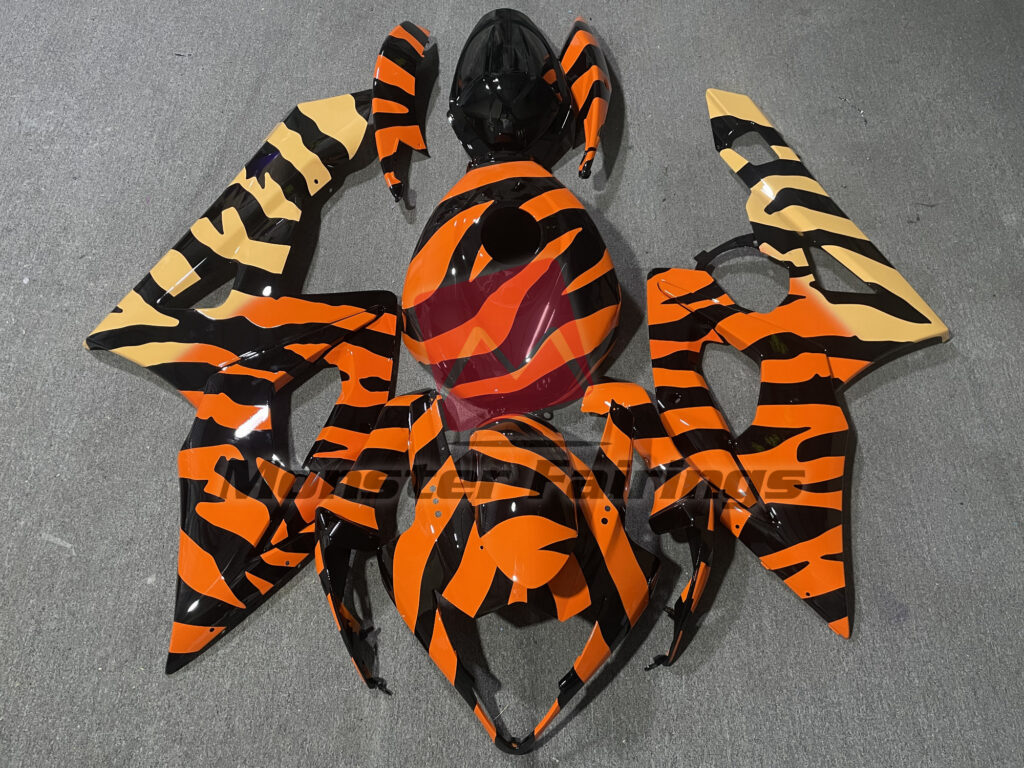 Suzuki GSXR 1000 2005 - 2006 Gloss Tiger Pattern ABS fairings - custom motorcycle bodywork kit by Monster Fairings