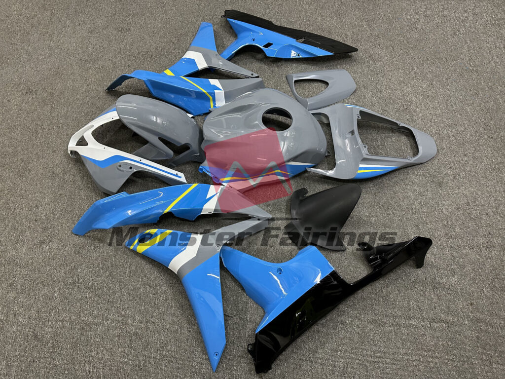 2007 - 2008 Honda CBR600RR Blue and Nardo Gray fairing set - ABS injection, custom painted by Monster Fairings