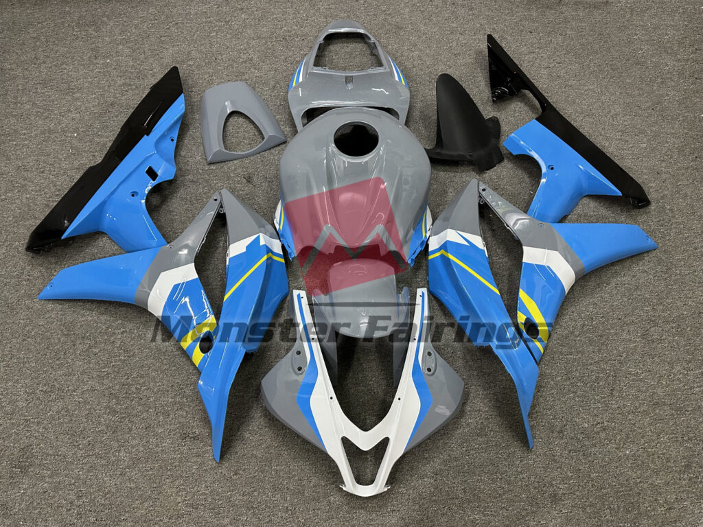 Honda CBR600RR 2007 - 2008 Blue and Nardo Gray ABS fairings - custom motorcycle bodywork kit by Monster Fairings