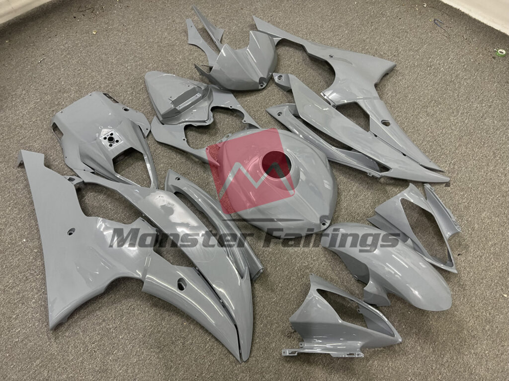 Yamaha R6 custom ABS fairings 2008 - 2016 in Nardo Gray - durable replacement kit, Monster Fairings