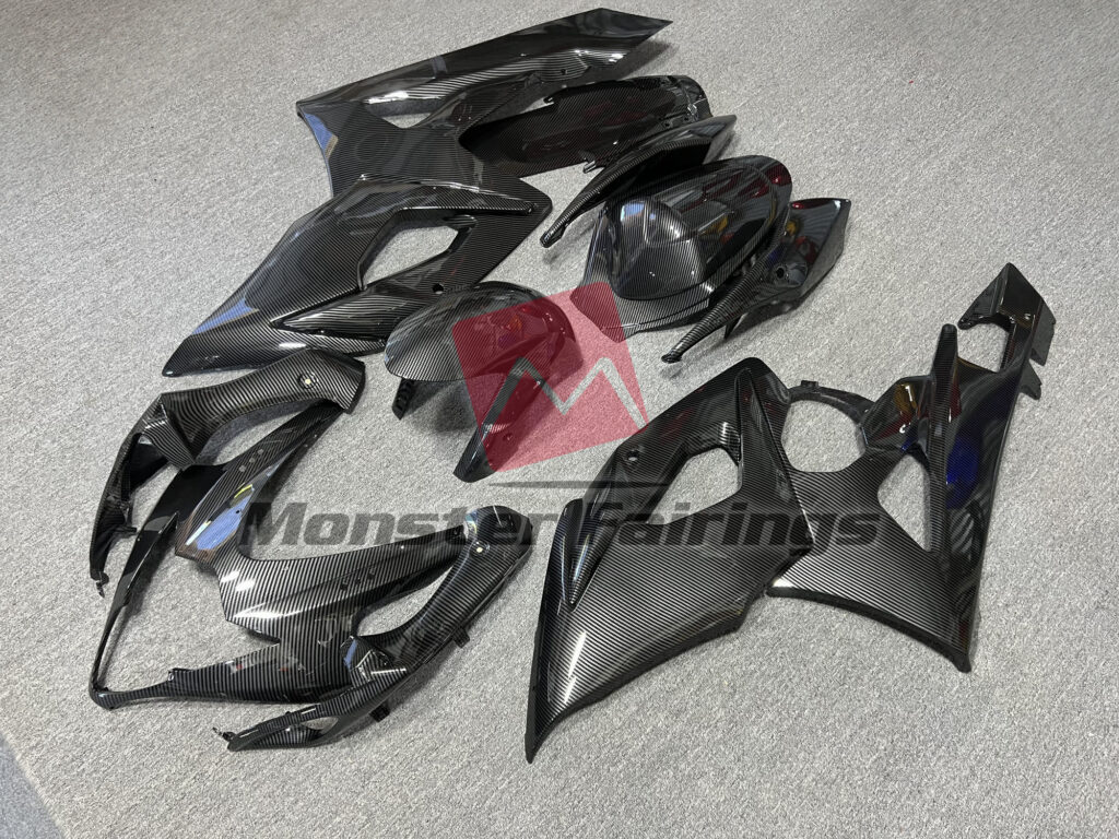 Gloss Black Carbon Fiber Style ABS fairings for Suzuki GSXR 1000 2005 - 2006 - premium OEM fit kit by Monster Fairings