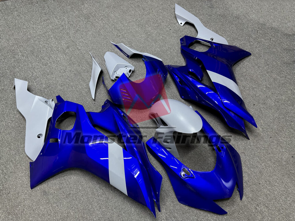 Yamaha R6 custom ABS fairings 2017 - 2022 in Blue and Gray - durable replacement kit, Monster Fairings