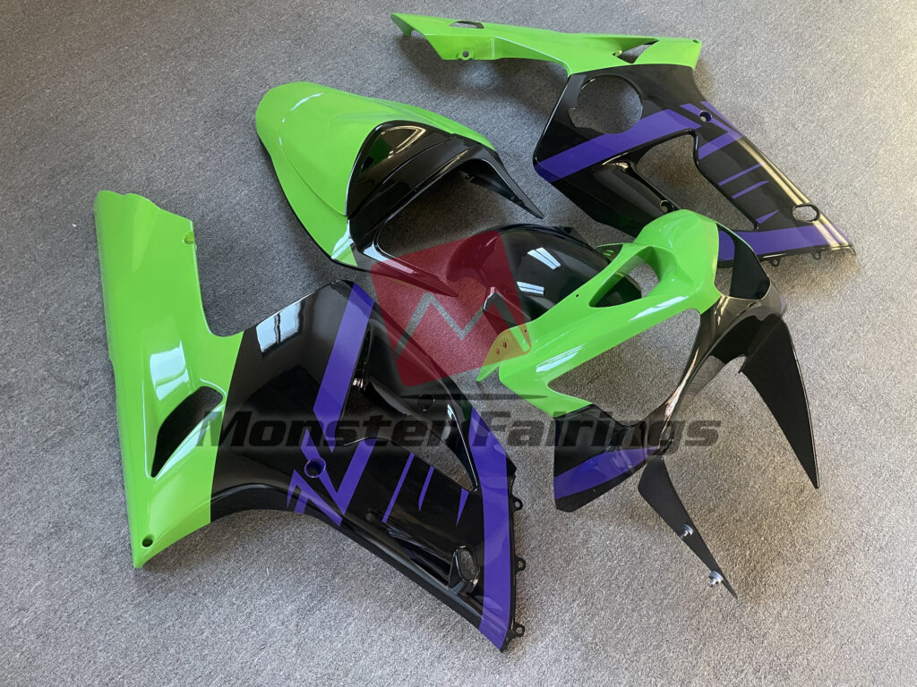 Gloss Green Black ABS fairings for Kawasaki ZX6R 2003 - 2004 - premium OEM fit kit by Monster Fairings