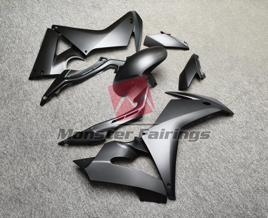 2014 - 2016 Honda CBR650F Matte Black fairing set - ABS injection, custom painted by Monster Fairings
