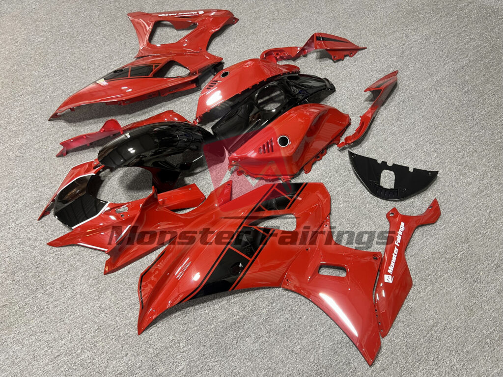 Monster Fairings ABS fairing kit for Yamaha R7 2021 - 2025 - Gloss Red & and Black, precise OEM fit