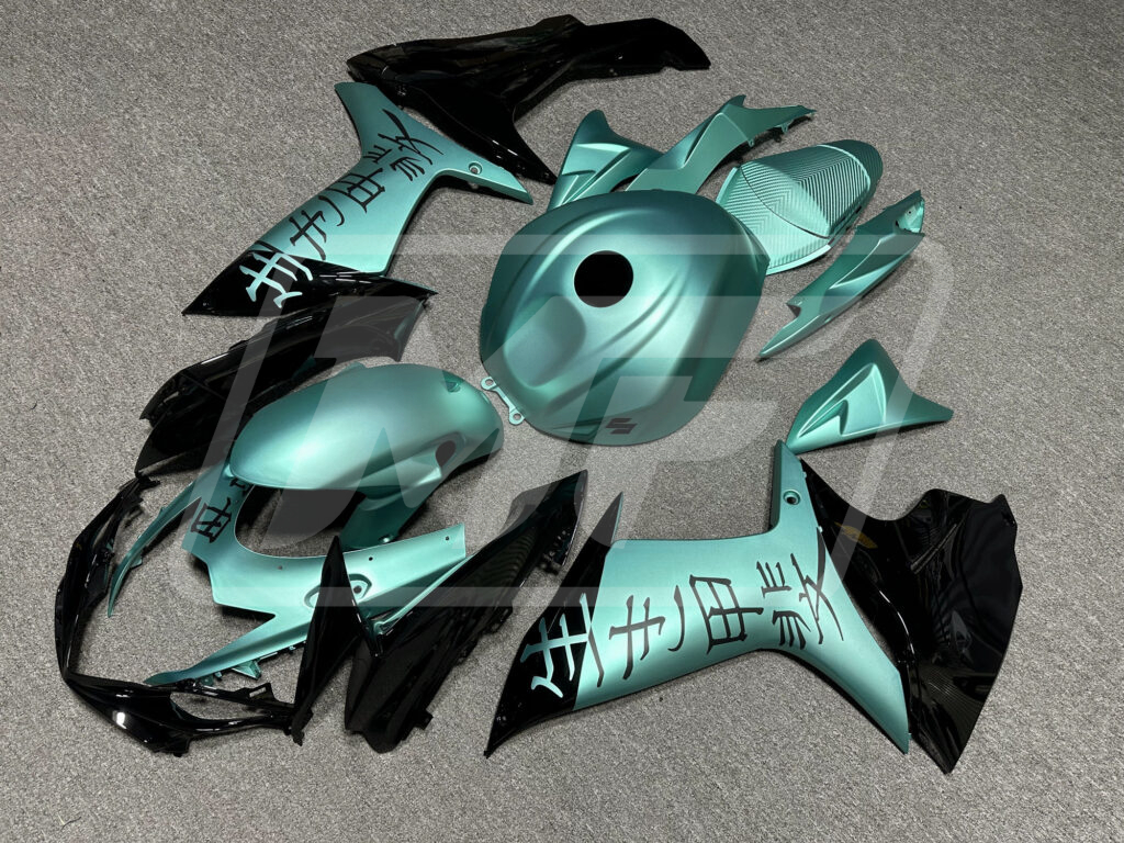 2011 - 2025 Suzuki GSXR 600 - 750 Matte Teal & and Gloss Black fairing set - ABS injection, custom painted by Monster Fairings