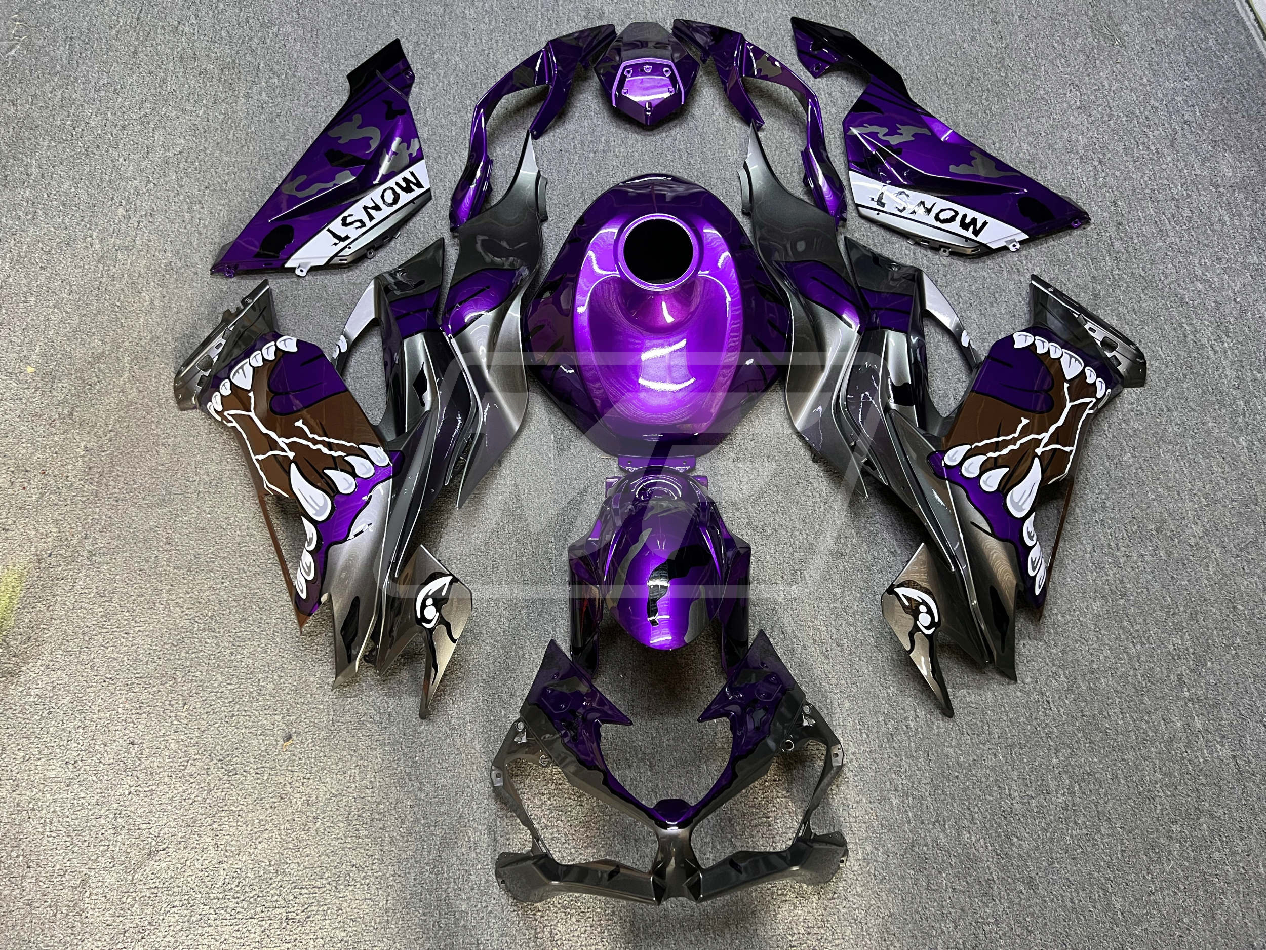 きらぶりページ Kawasaki ZX6R 2019-2023 Midnight Purple Monster ABS Fairings