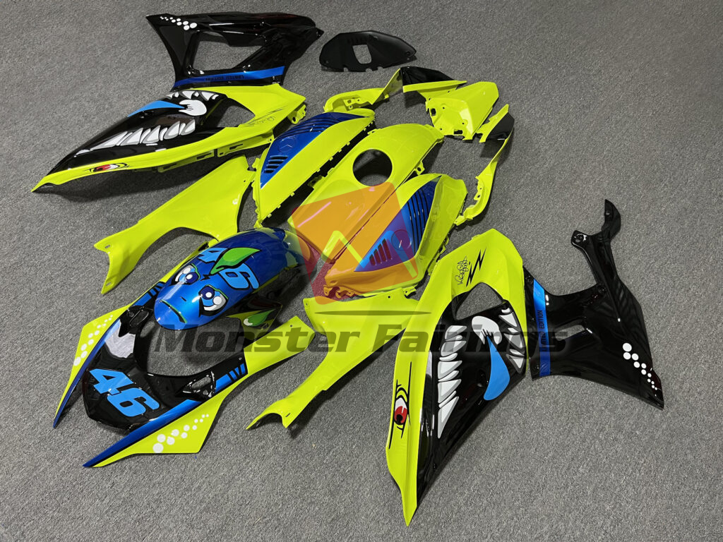 Gloss High Vis Yellow Shark ABS fairings for Yamaha R7 2021 - 2025 - premium OEM fit kit by Monster Fairings