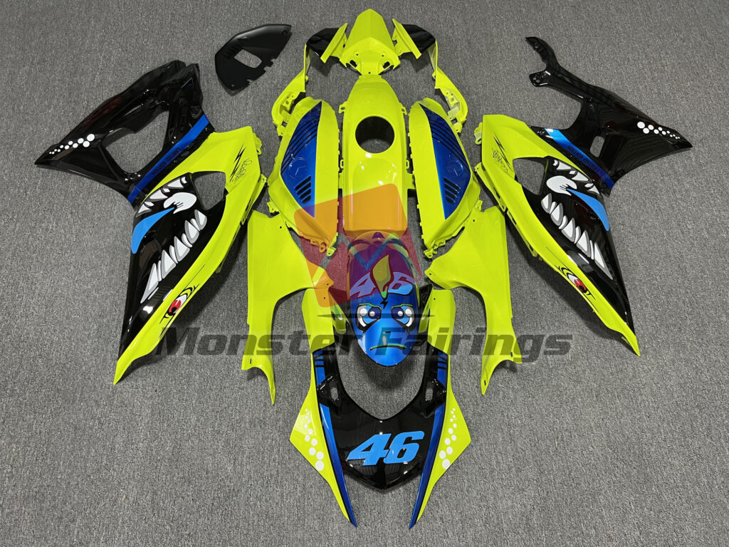 Yamaha R7 2021 - 2025 Gloss High Vis Yellow Shark ABS fairings - custom motorcycle bodywork kit by Monster Fairings