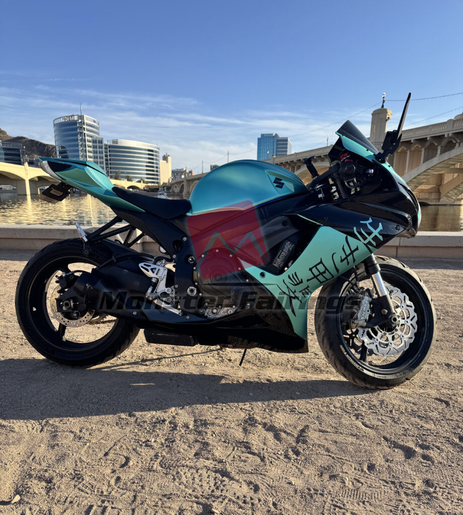 Matte Teal & and Gloss Black ABS fairings for Suzuki GSXR 600 - 750 2011 - 2025 - premium OEM fit kit by Monster Fairings