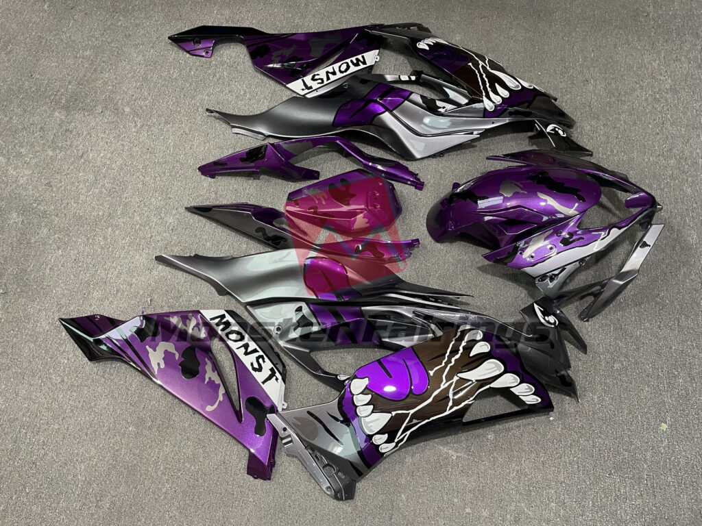 2019 - 2023 Kawasaki ZX6R Midnight Purple Monster fairing set - ABS injection, custom painted by Monster Fairings