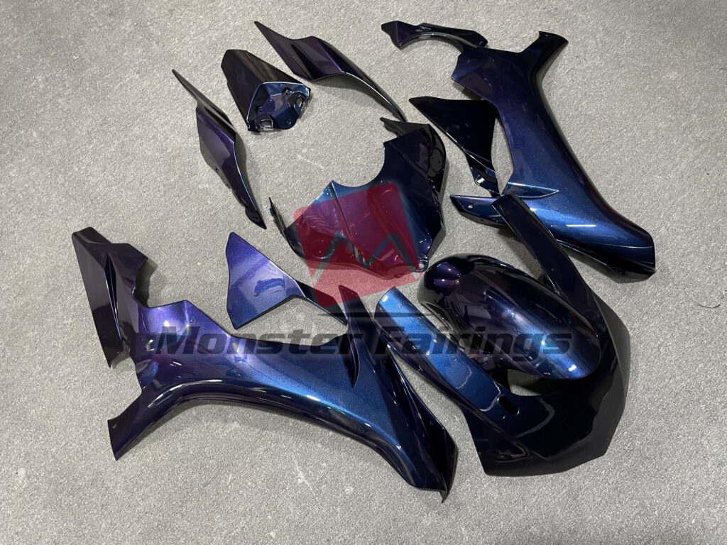 Yamaha R1 custom ABS fairings 2015 - 2019 in Gloss Blue & Purple Chameleon - durable replacement kit, Monster Fairings