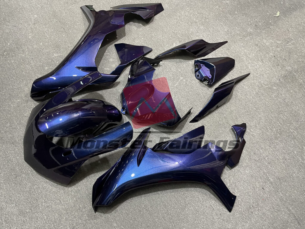 Gloss Blue & Purple Chameleon ABS fairings for Yamaha R1 2015 - 2019 - premium OEM fit kit by Monster Fairings