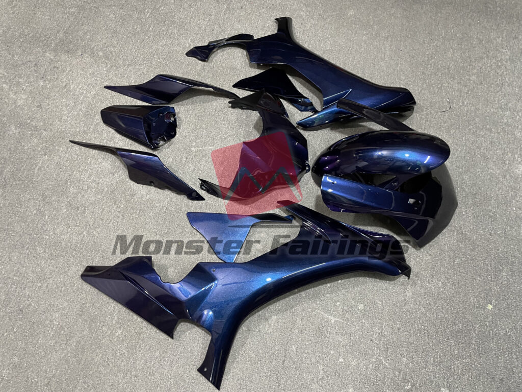2015 - 2019 Yamaha R1 Gloss Blue & Purple Chameleon fairing set - ABS injection, custom painted by Monster Fairings