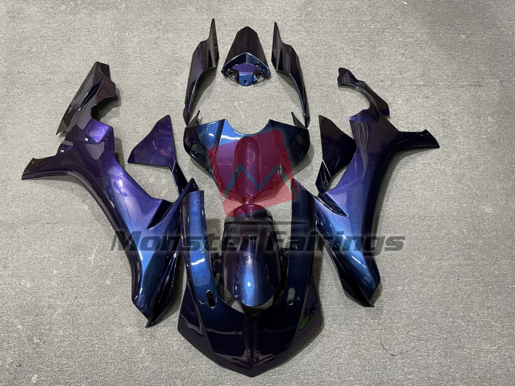 Yamaha R1 2015 - 2019 Gloss Blue & Purple Chameleon ABS fairings - custom motorcycle bodywork kit by Monster Fairings