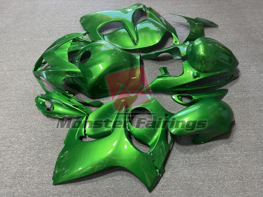 2008 - 2020 Suzuki GSXR 1300 Gloss Green Plain fairing set - ABS injection, custom painted by Monster Fairings